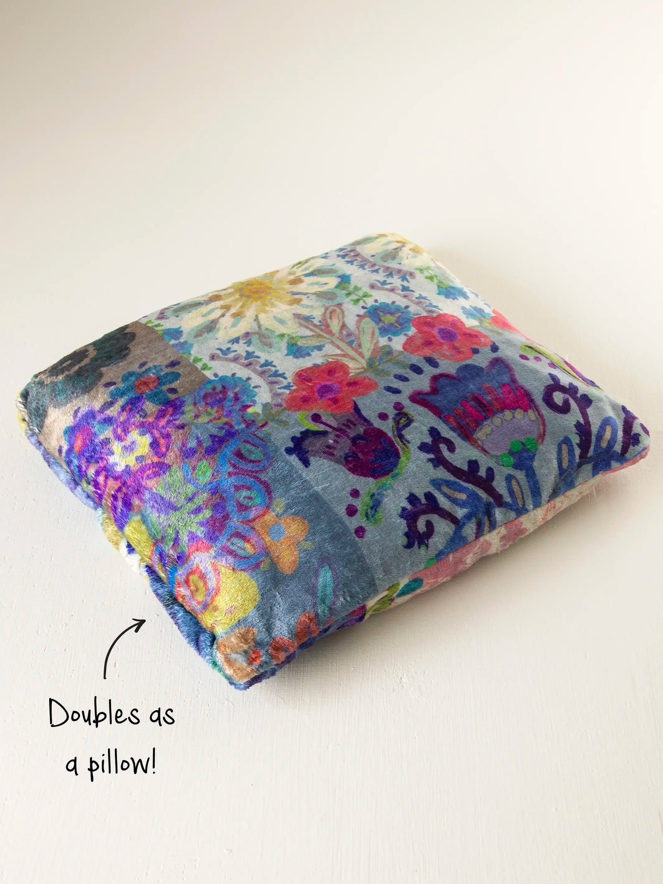 Cozy Travel Blanket- Blue Mandala Patchwork