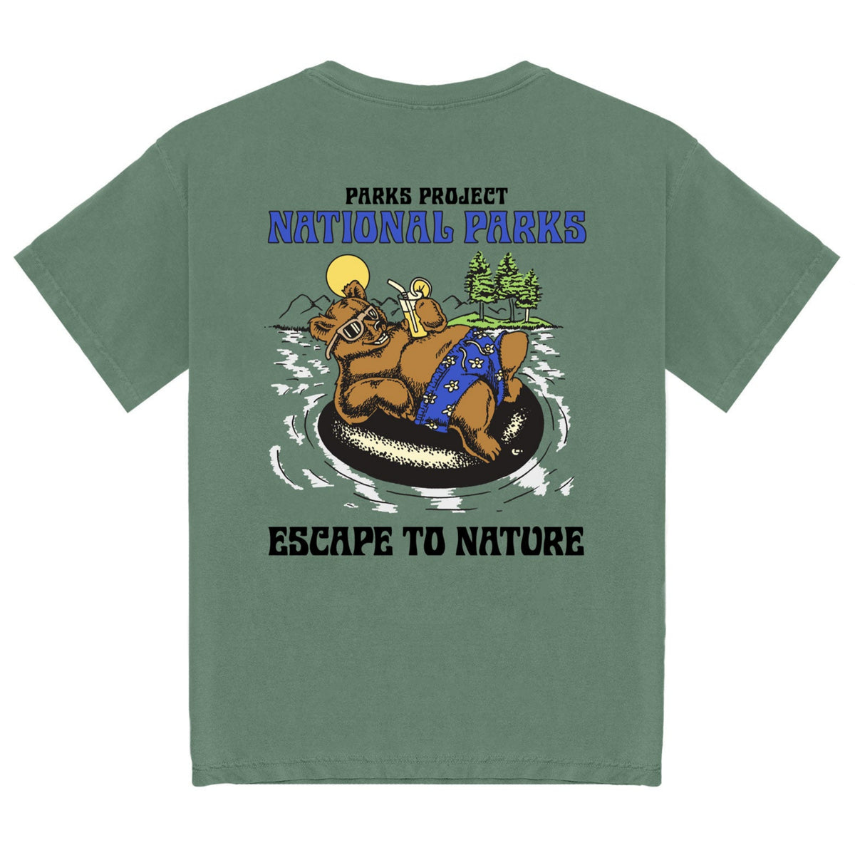 Escape to Nature Bear Float Pocket Tee - Final Sale