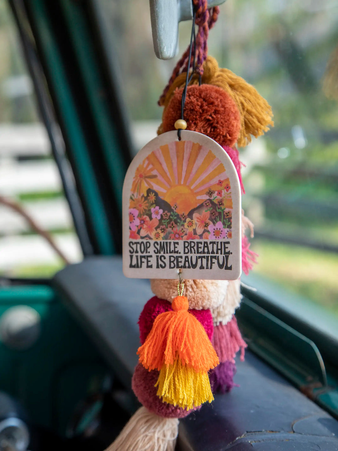 Car Air Freshener - Stop. Smile. Breathe.