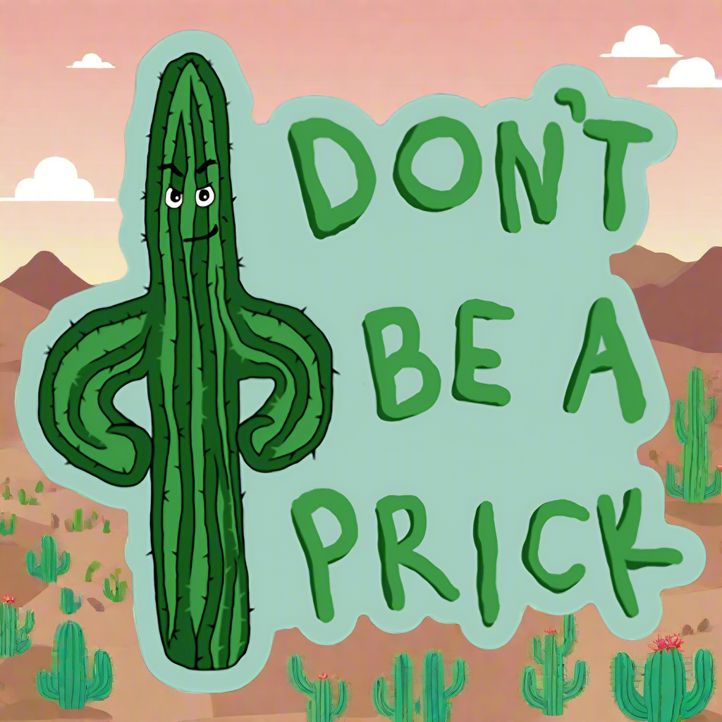 Don't Be a Prick Cactus Sticker