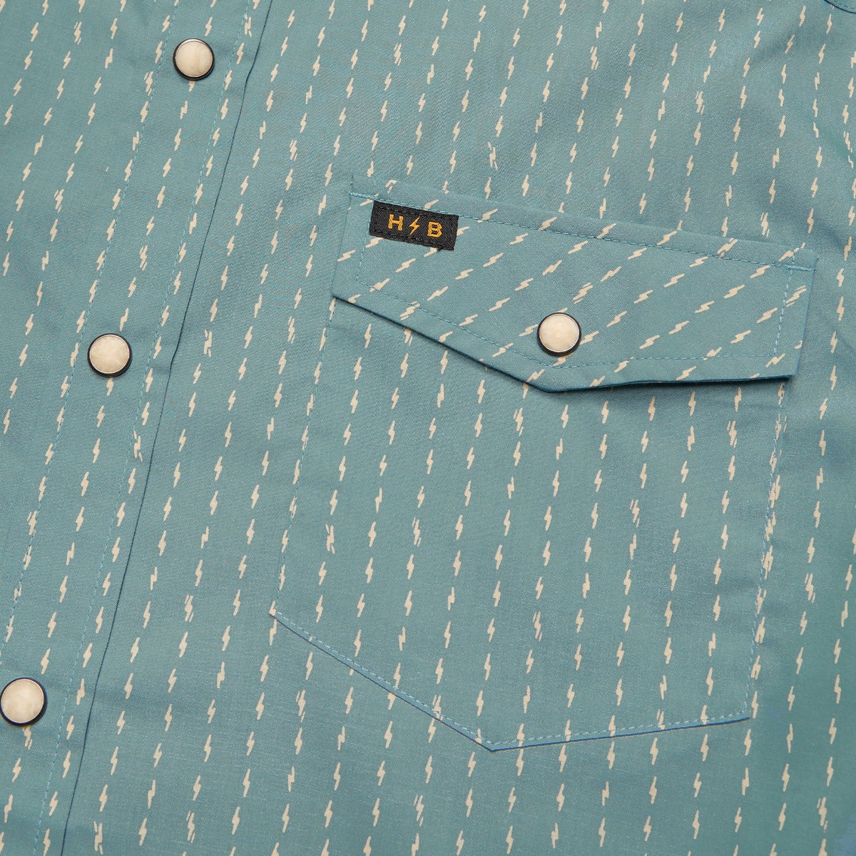 Power Lines Smoke Blue - Snap Shirt
