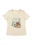 Women's Relaxed V-Neck Flora & Fauna Tee