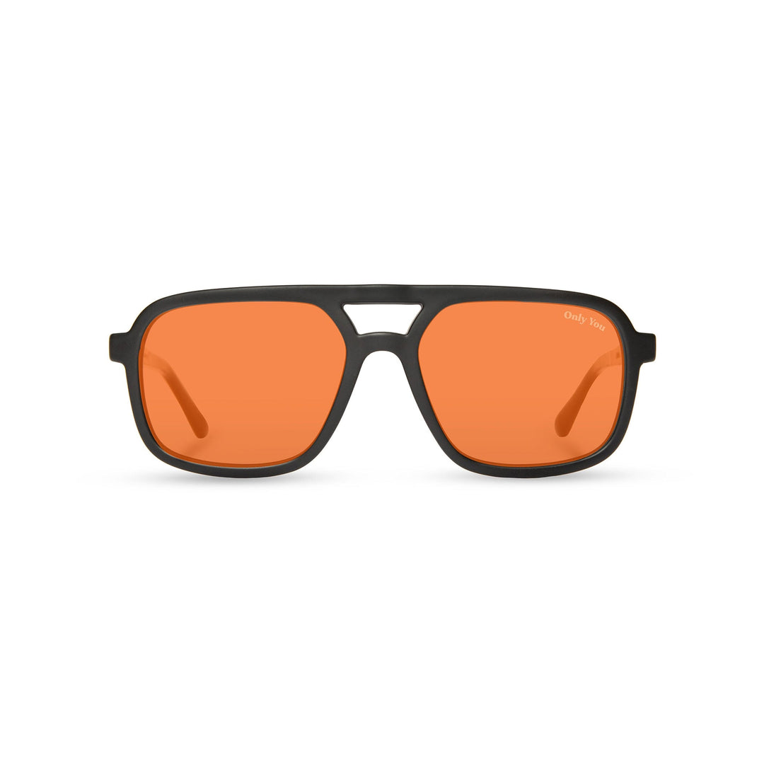 CAMP Glacier sunglasses Smokey Bear Edition with dark frame and orange mirrored lenses