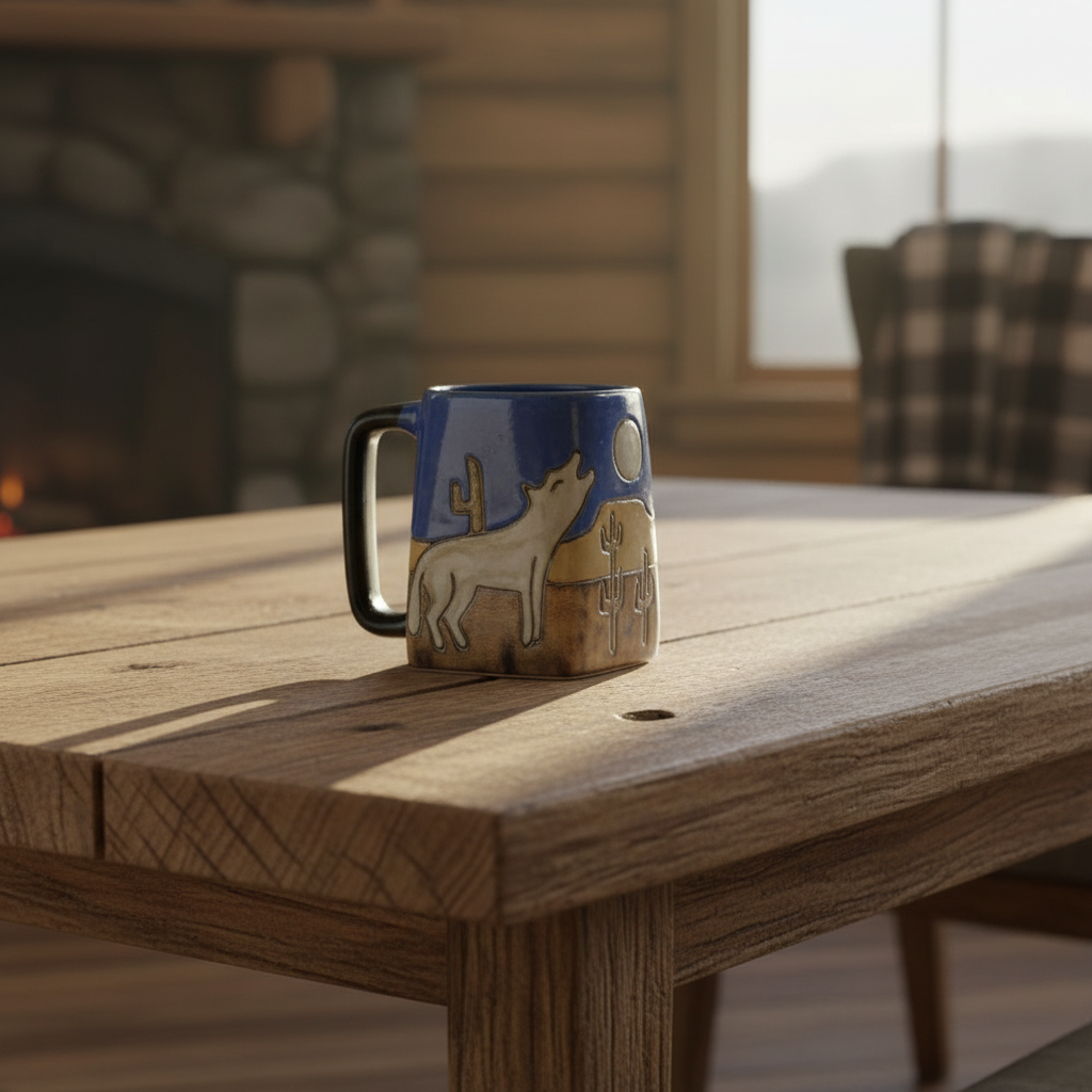 Howling Wolves Square Stoneware Mug