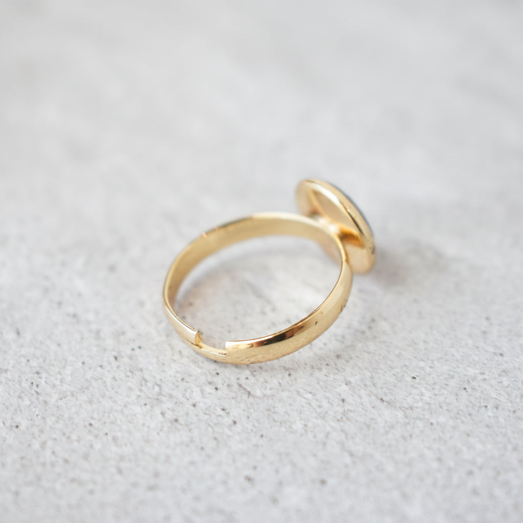 Handmade Pressed Flower Adjustable Ring