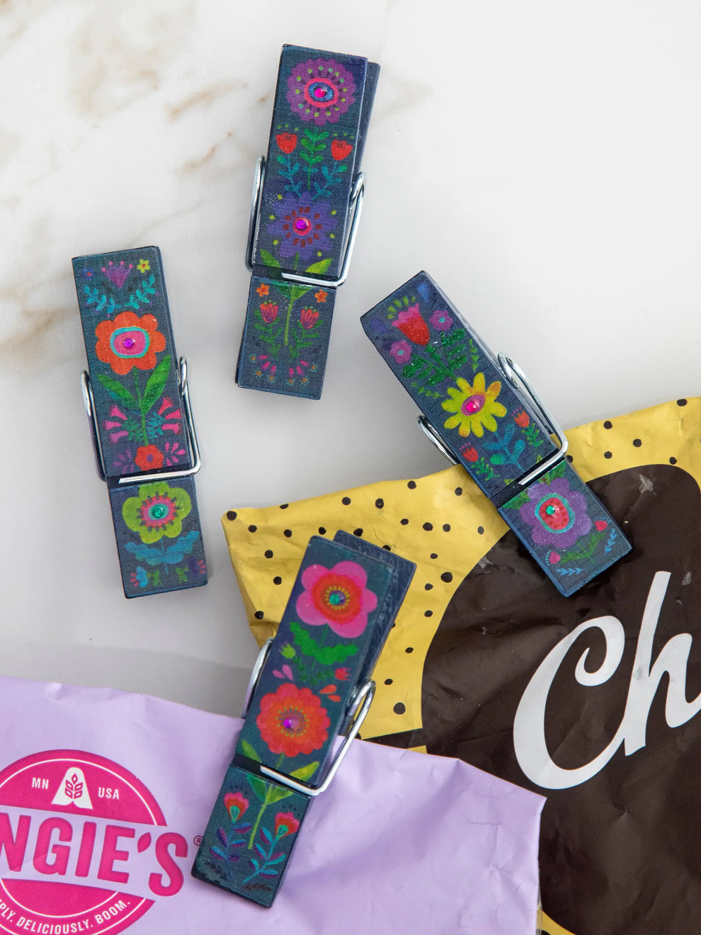 Indigo Folk Flowers - Happy Clips