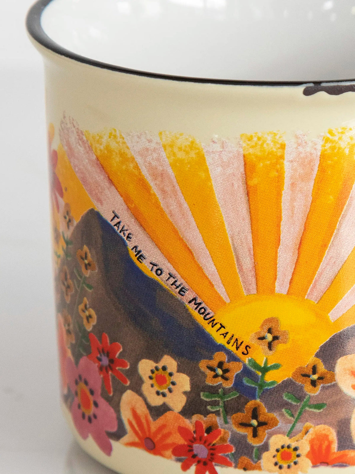 Camp Coffee Mug - Cream Mountain Range