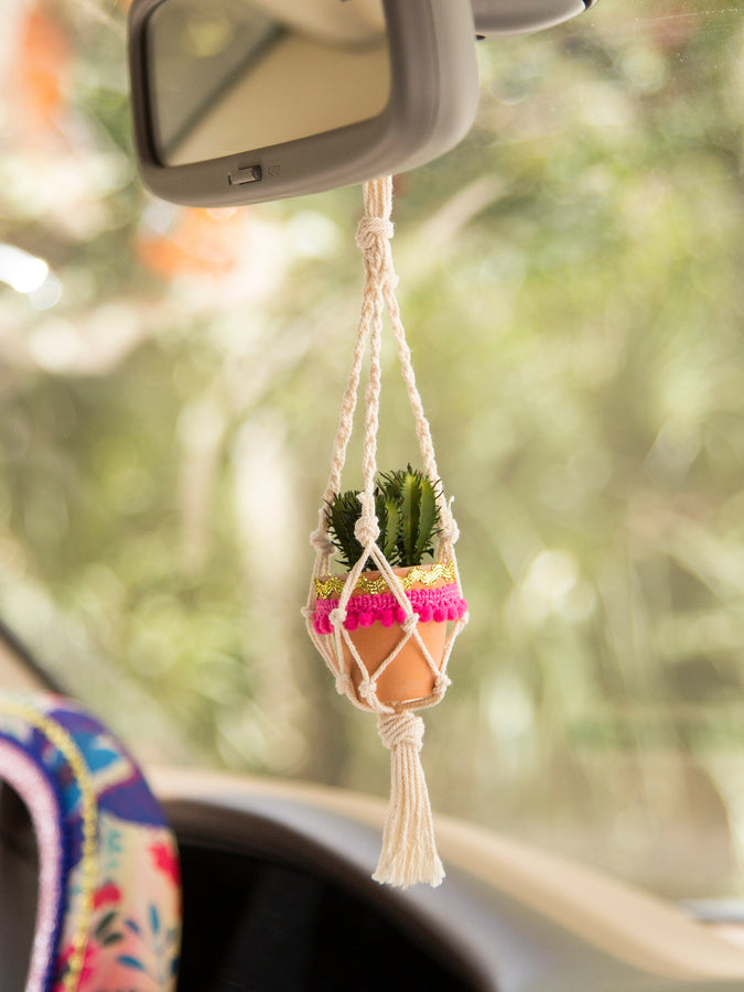 Mini Macrame Faux Succulent