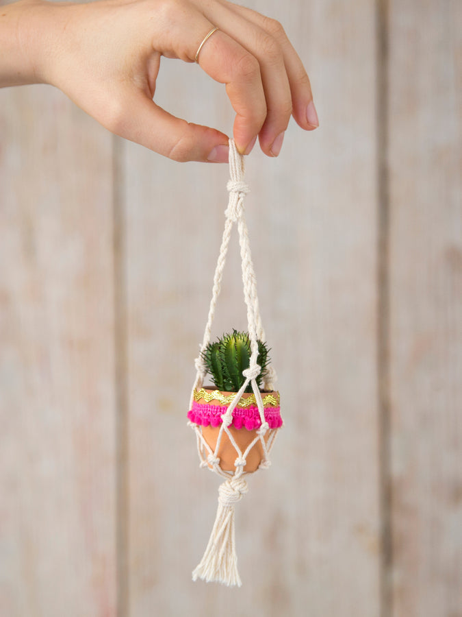 Mini Macrame Faux Succulent