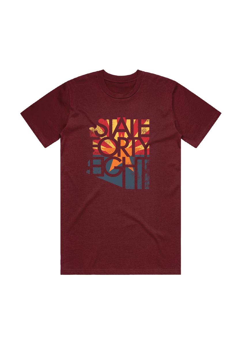 Distressed AZ Flag Maroon Tee