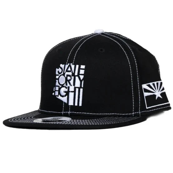 State Forty Eight Snapback Hat Classic Pinstripes | Black & White