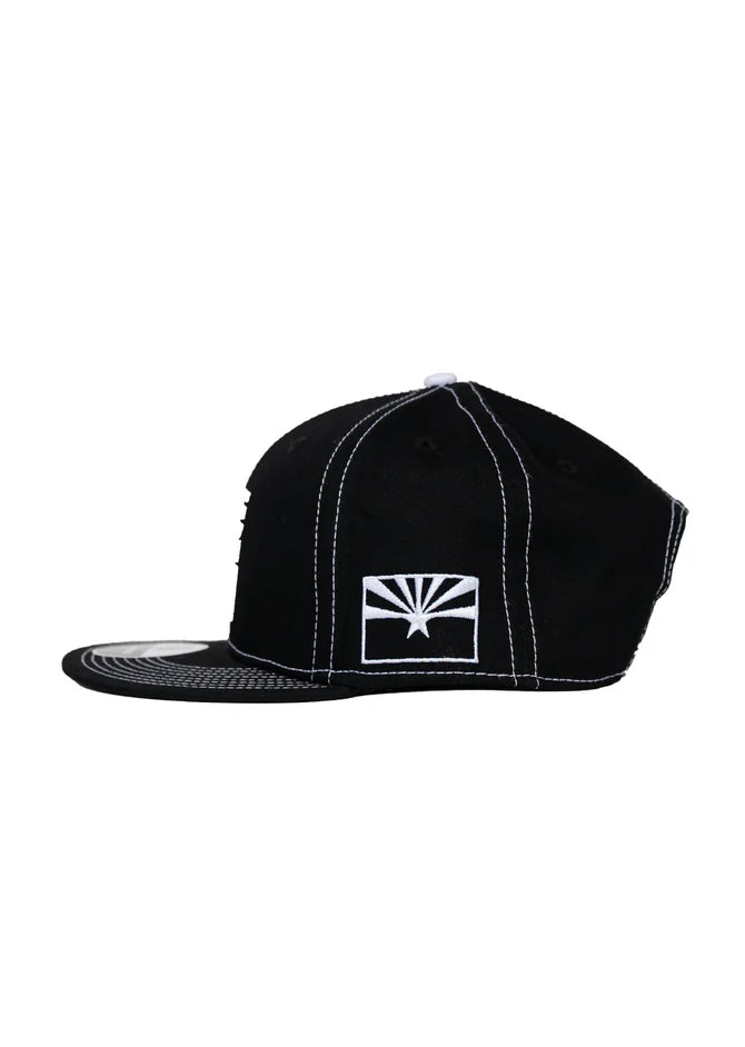 State Forty Eight Snapback Hat Classic Pinstripes | Black & White