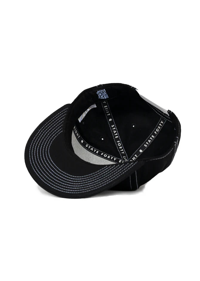 State Forty Eight Snapback Hat Classic Pinstripes | Black & White