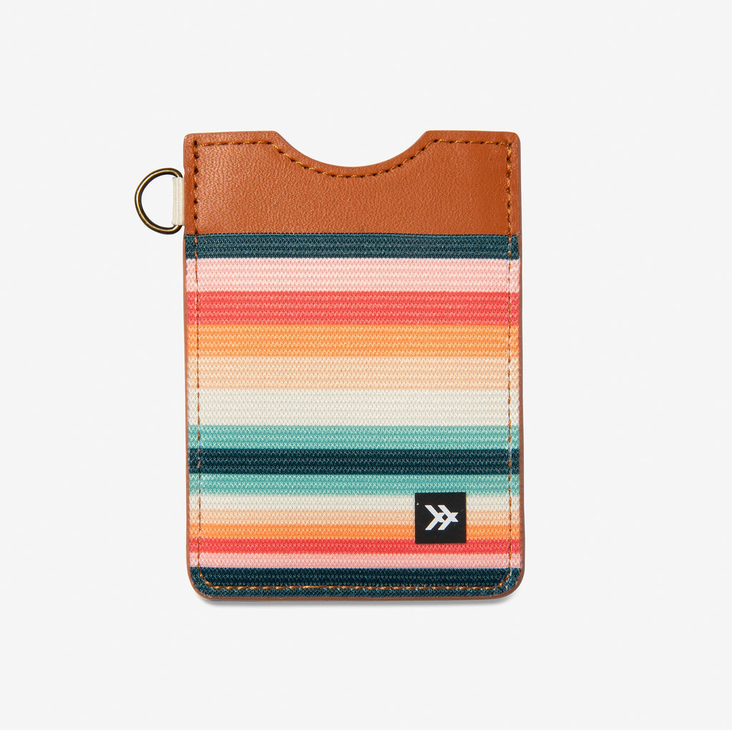Thread Patterned Vertical Leather Elastic Wallet
