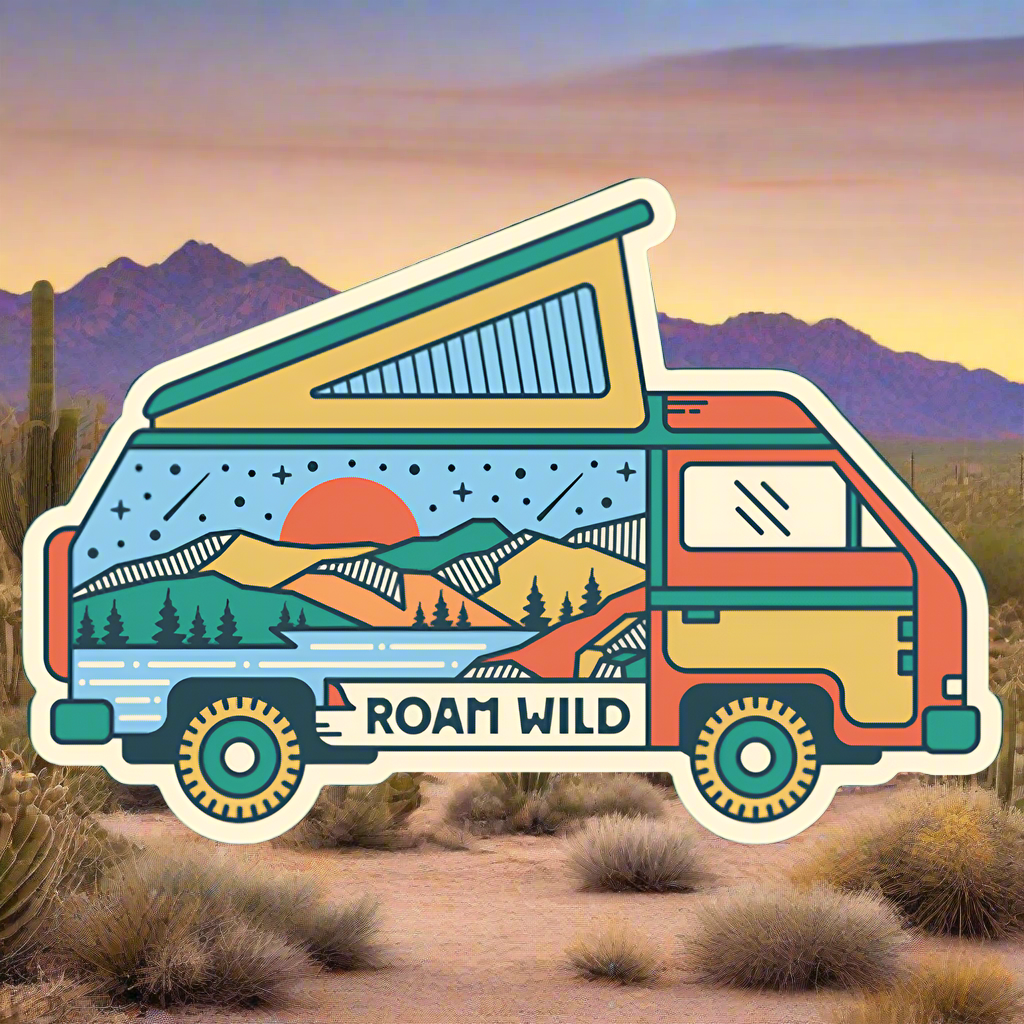 Roam Wild Van Sticker