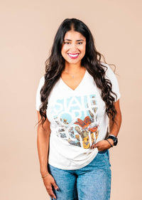 Women's Relaxed V-Neck Flora & Fauna Tee