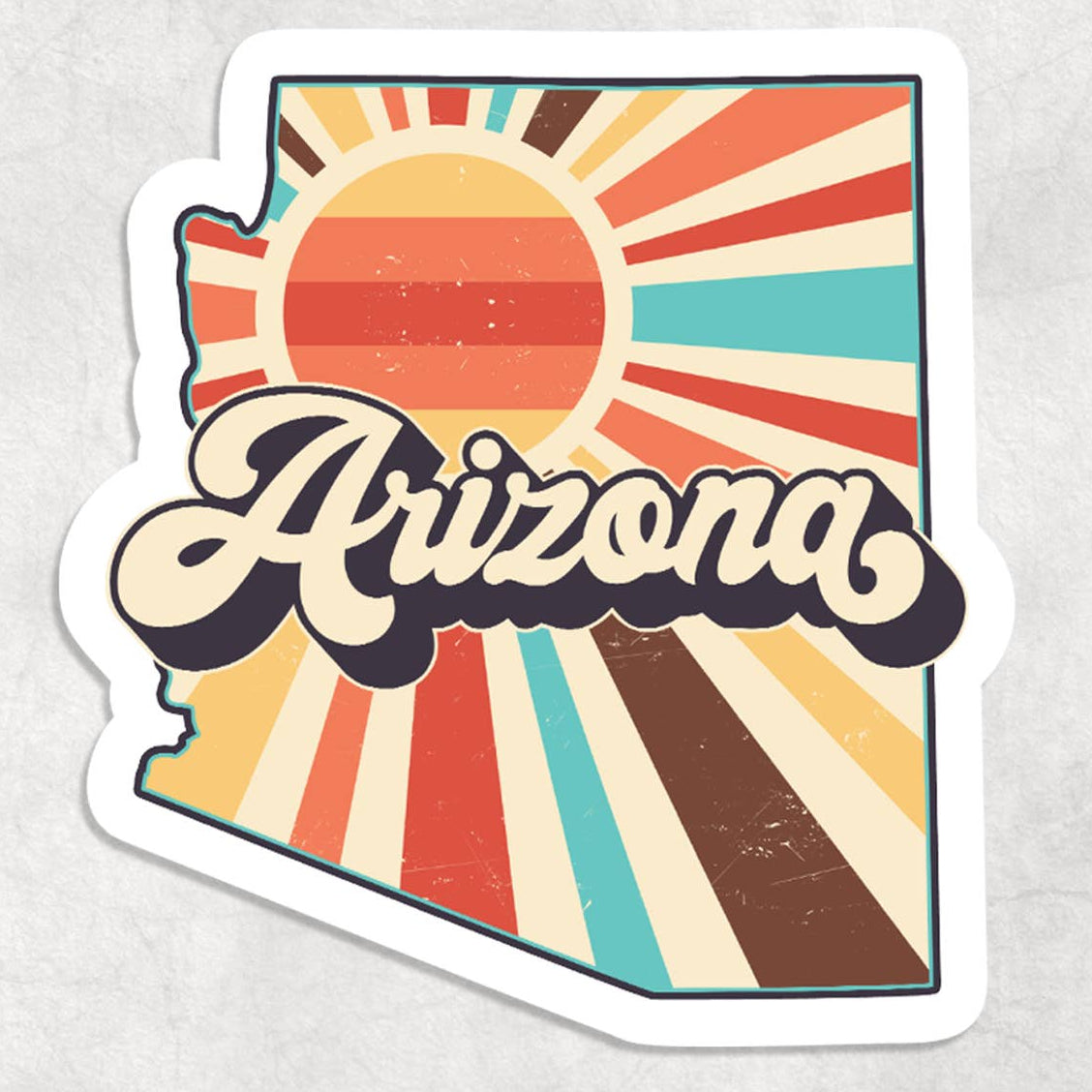 Arizona Retro Sun Vinyl Sticker