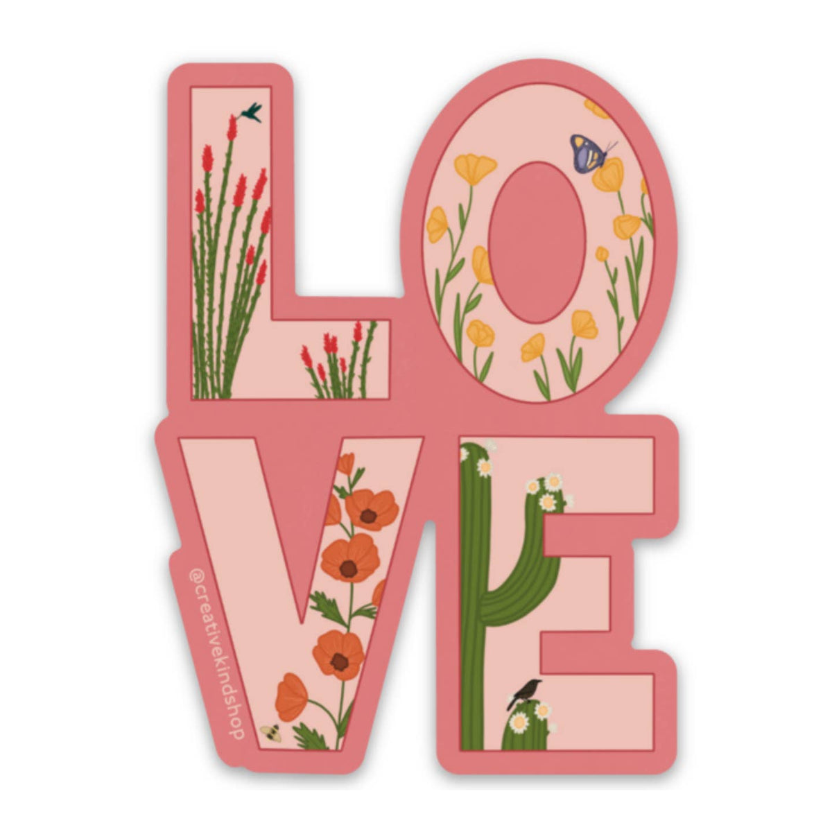 Desert Blooms Love Sticker