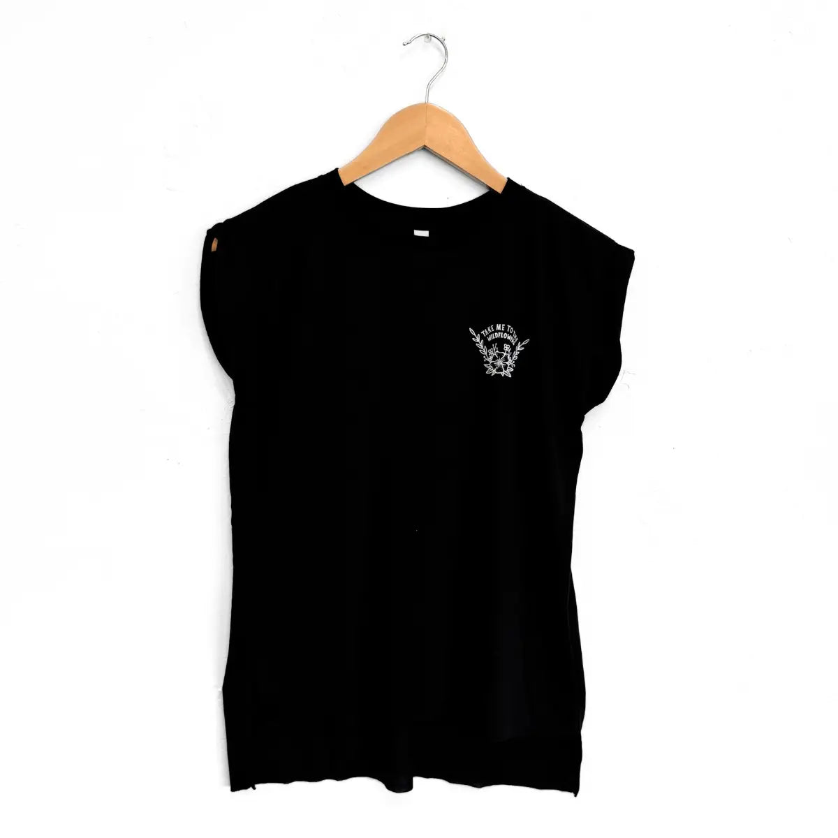Take Me to the Wildflowers Rolled Sleeve Flowy Tee