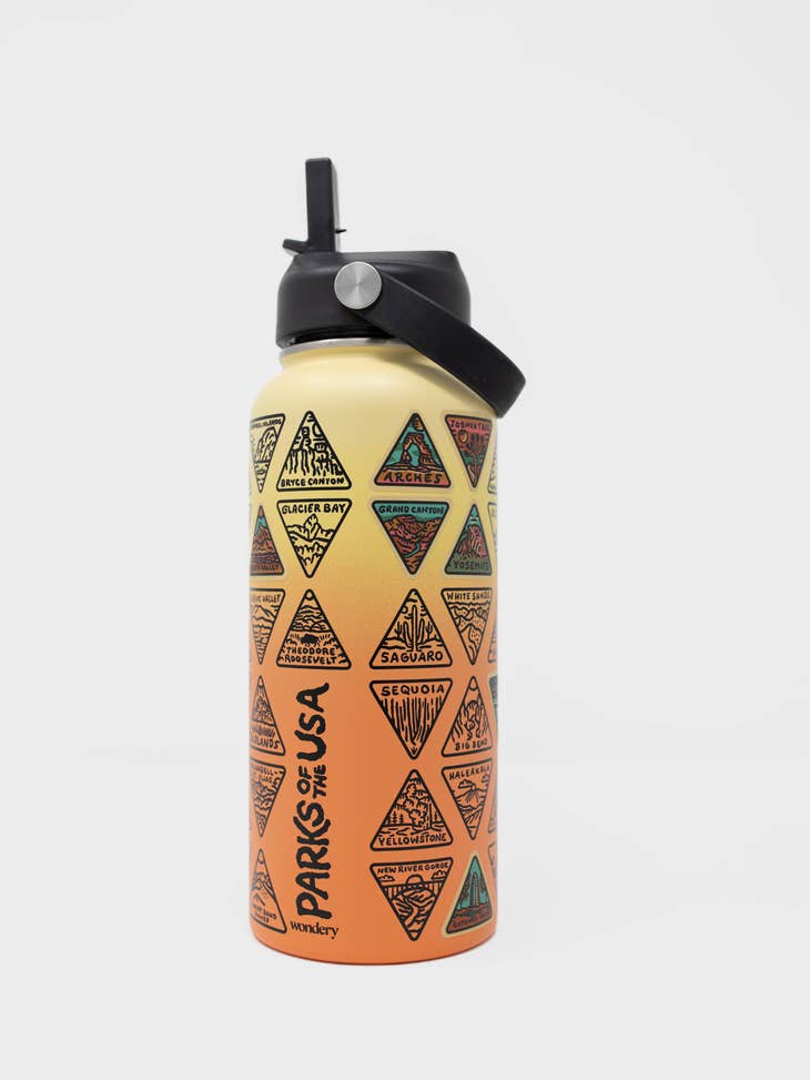National Parks Bucket List Water Bottle + Stickers