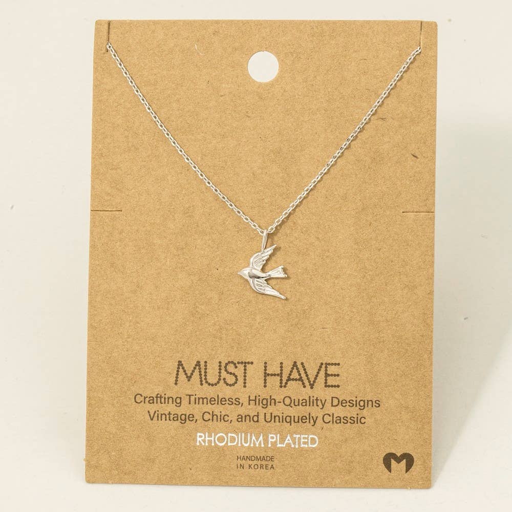 Gold Dipped Flying Bird Pendant Necklace