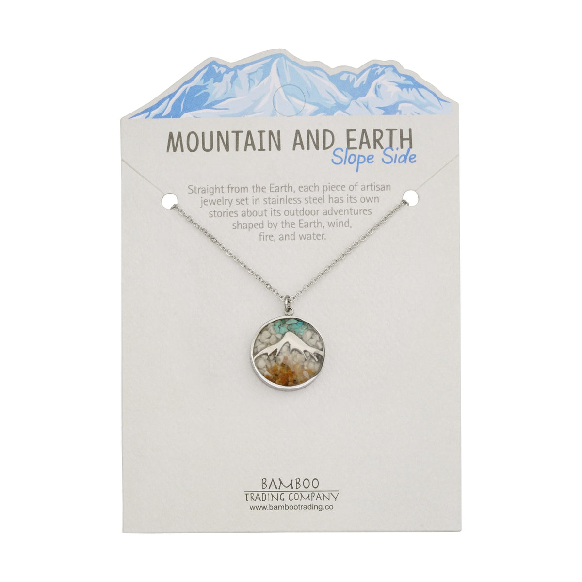 Mountain and Earth Round Slope Side Necklace