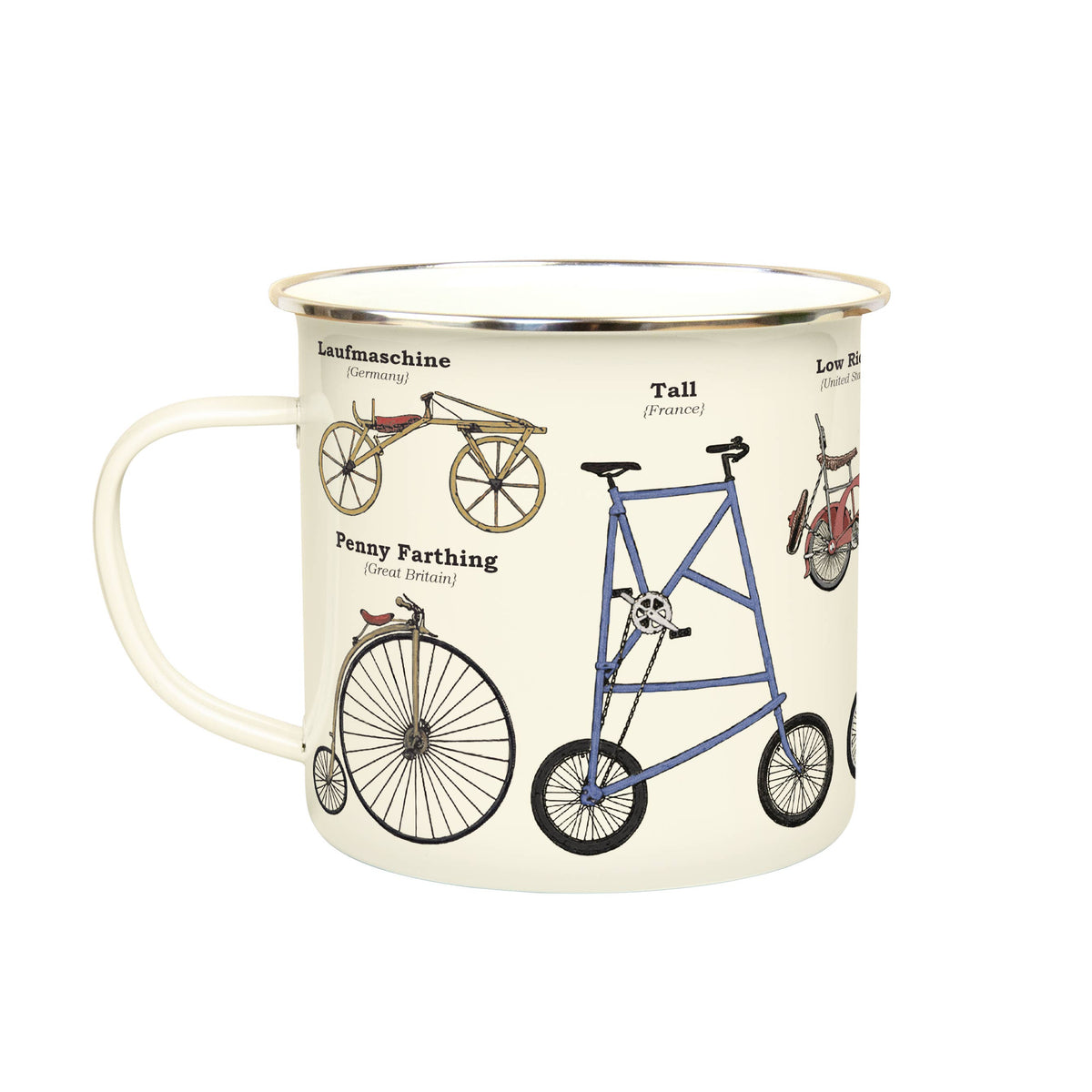 Cyclist Bike Enamel Mug