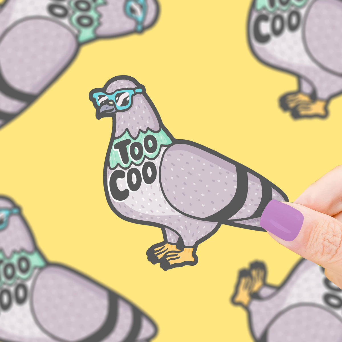 Too Cool Pigeon Sticker