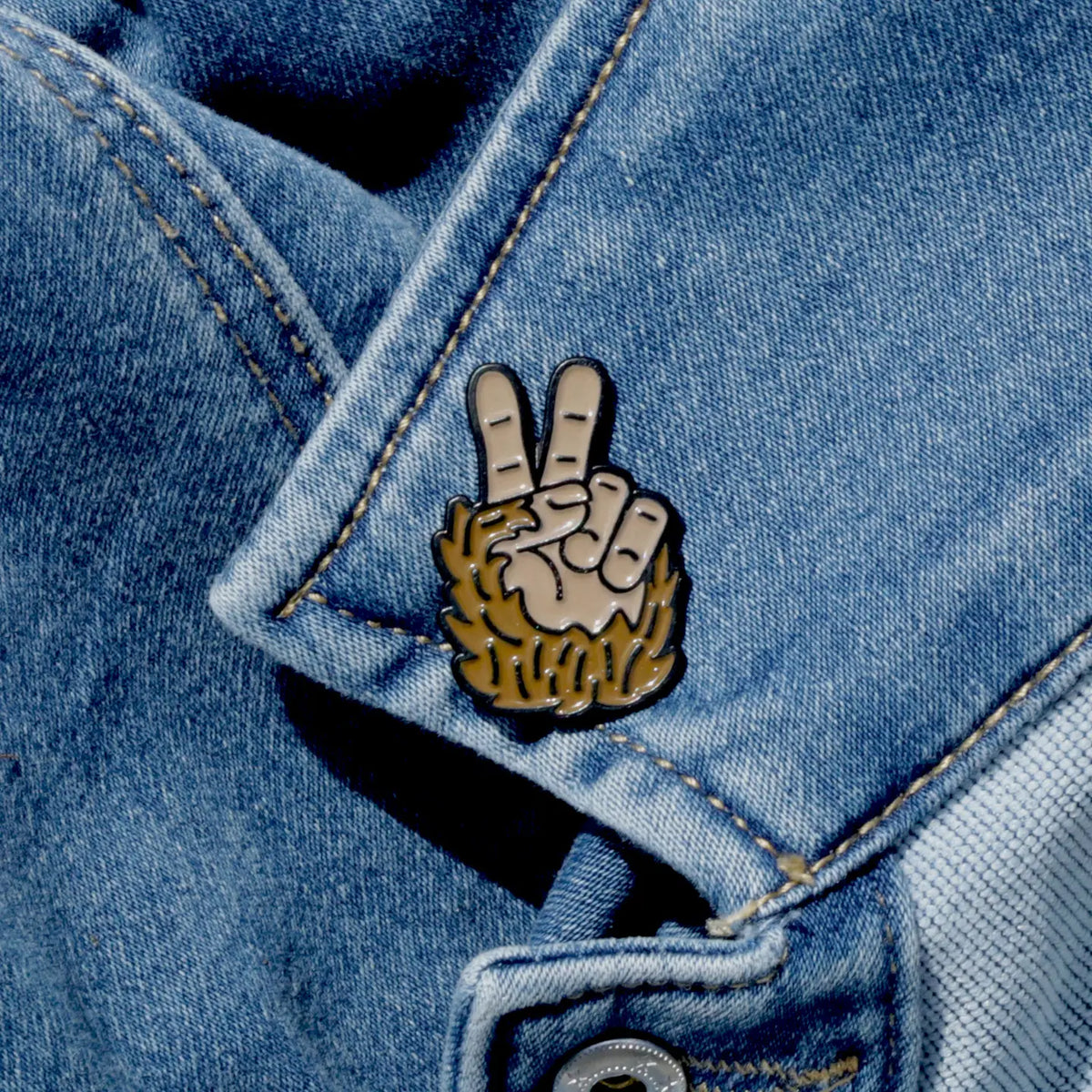 Bigfoot Peace Sign Enamel Pin