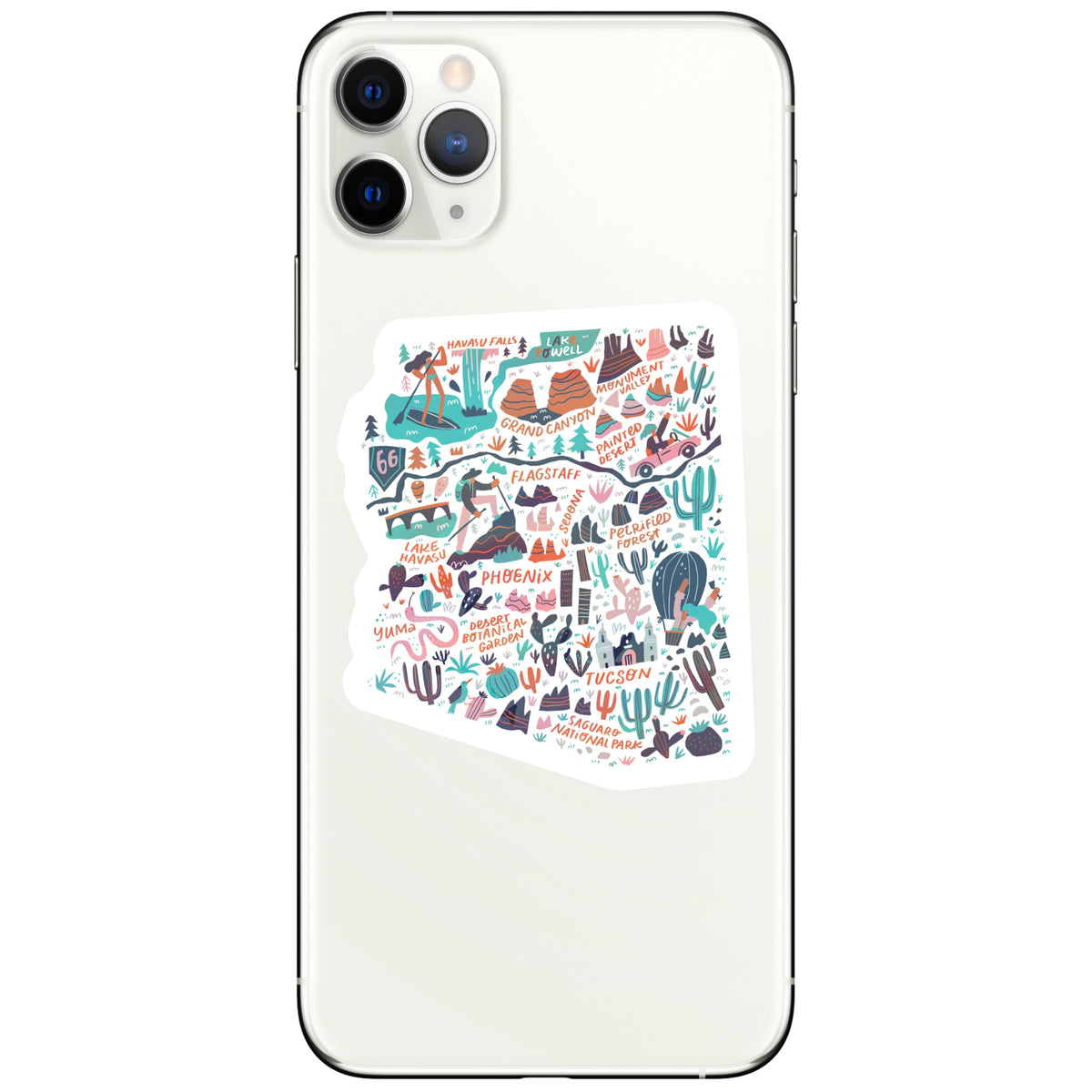 Arizona Map Holographic Sticker