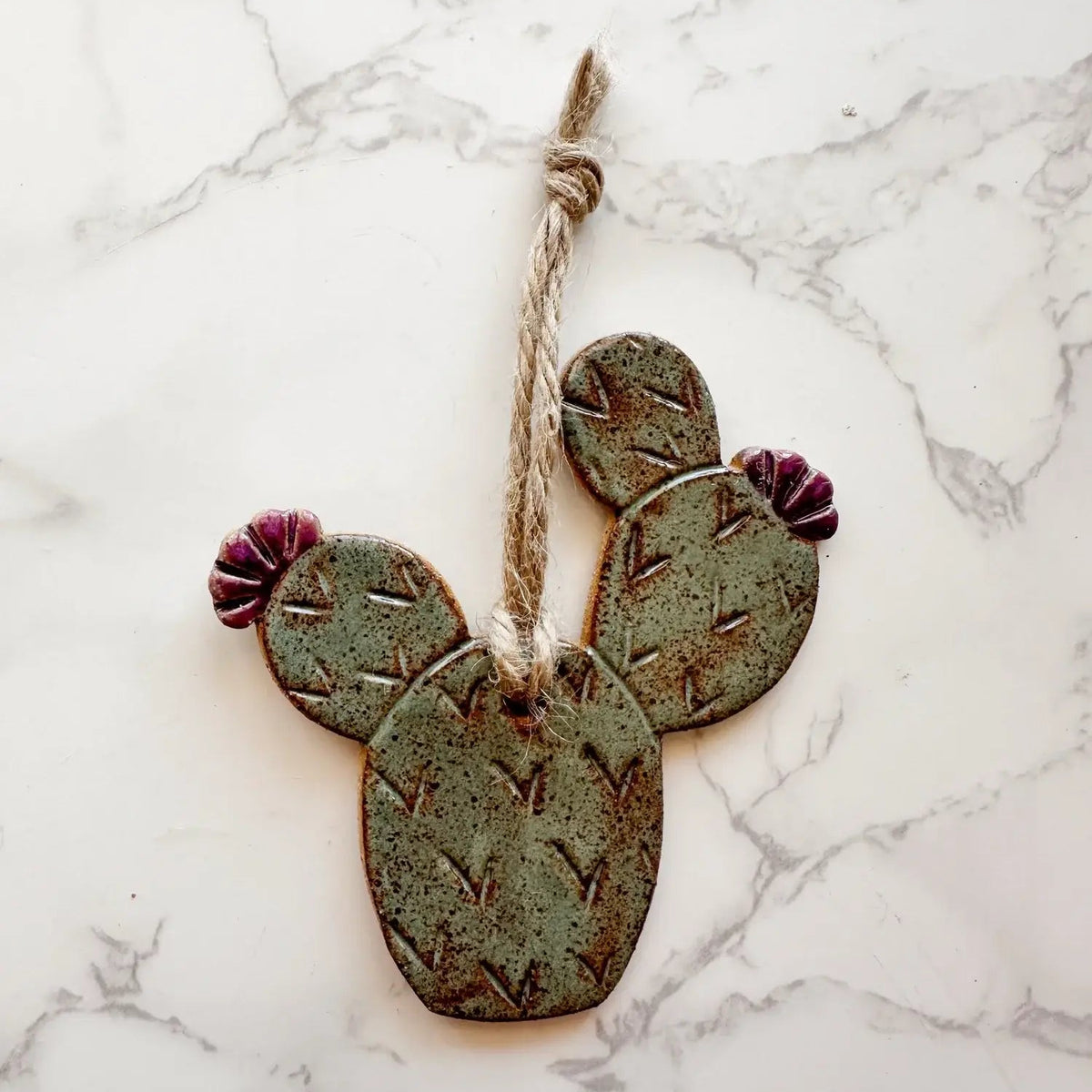 Prickly Pear Cactus Ceramic Ornament