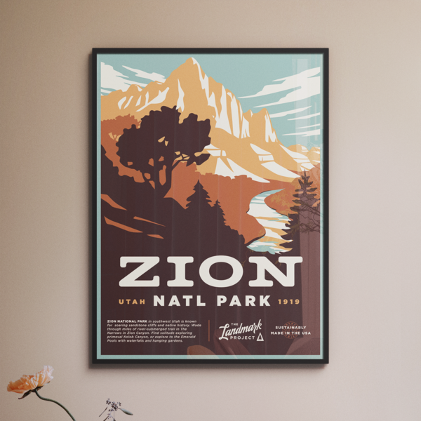Zion National Park Poster - 12 x 16