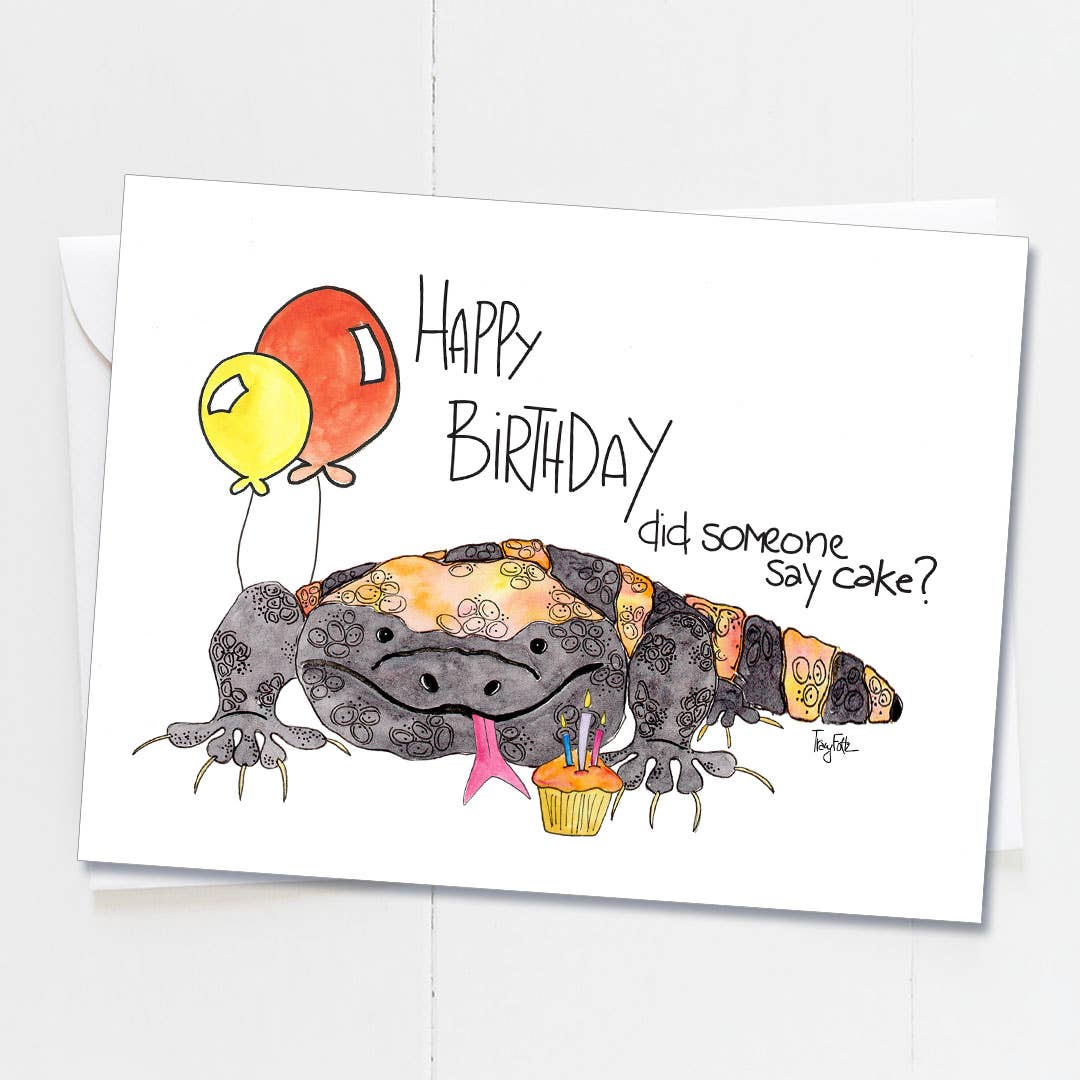 Gila Monster Cupcake Birthday Card
