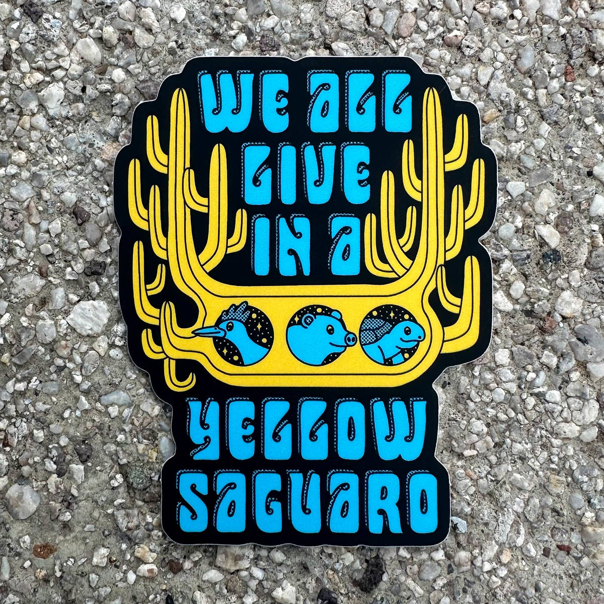 Yellow Saguaro Sticker