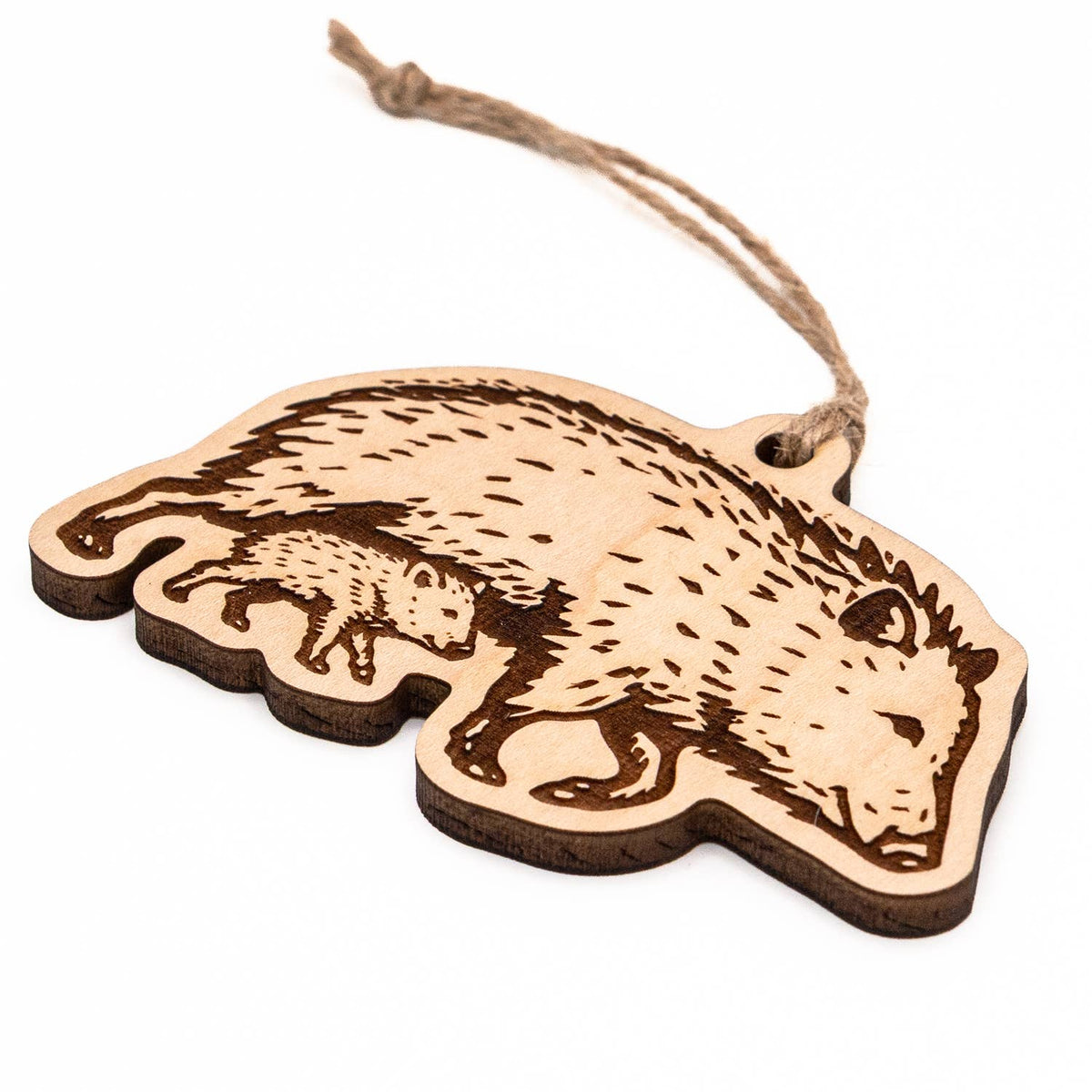 Javelina & Baby Wooden Ornament