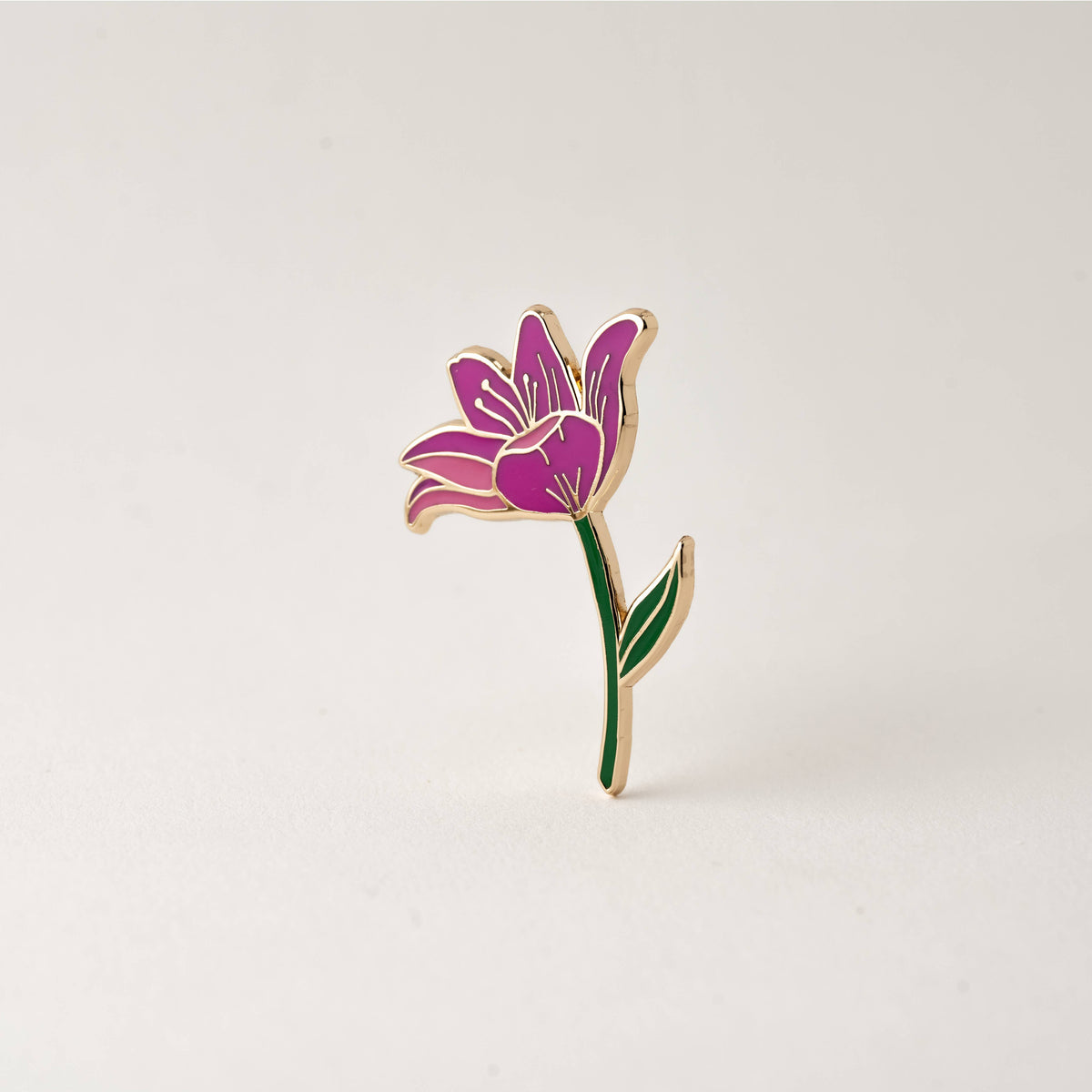 Hummingbird & Pink Lily Flower Pin Set