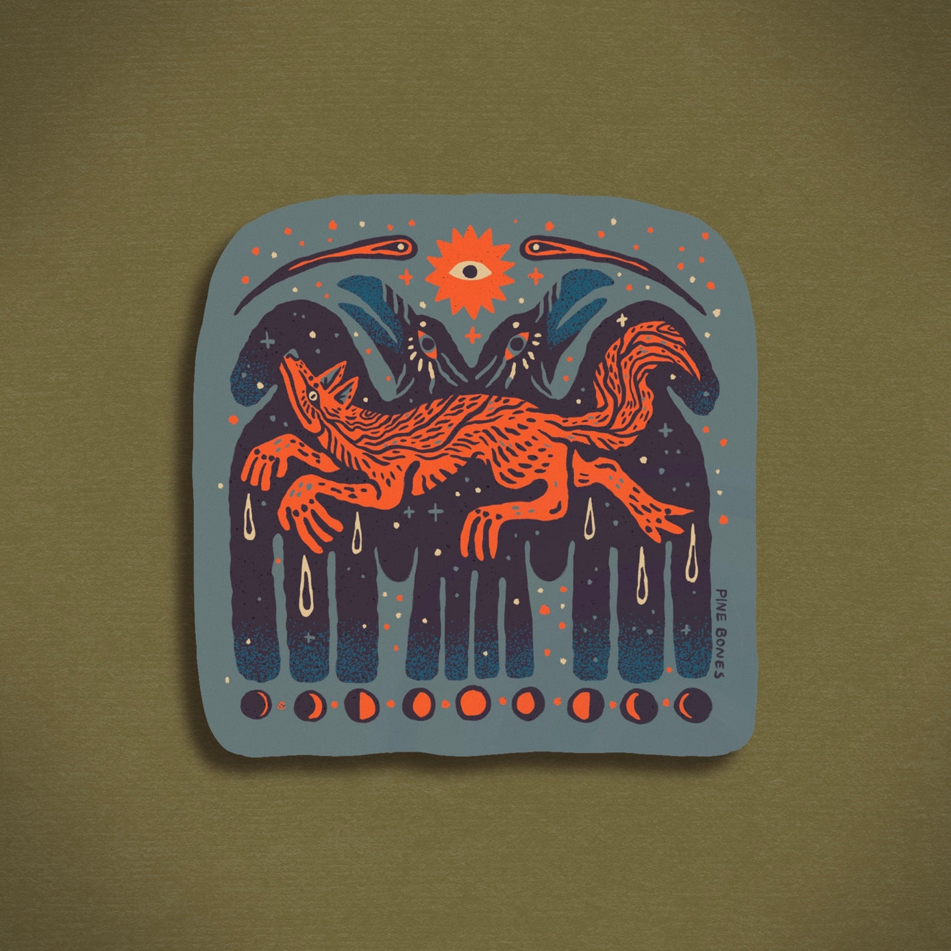 Night Raven and Coyote Sticker