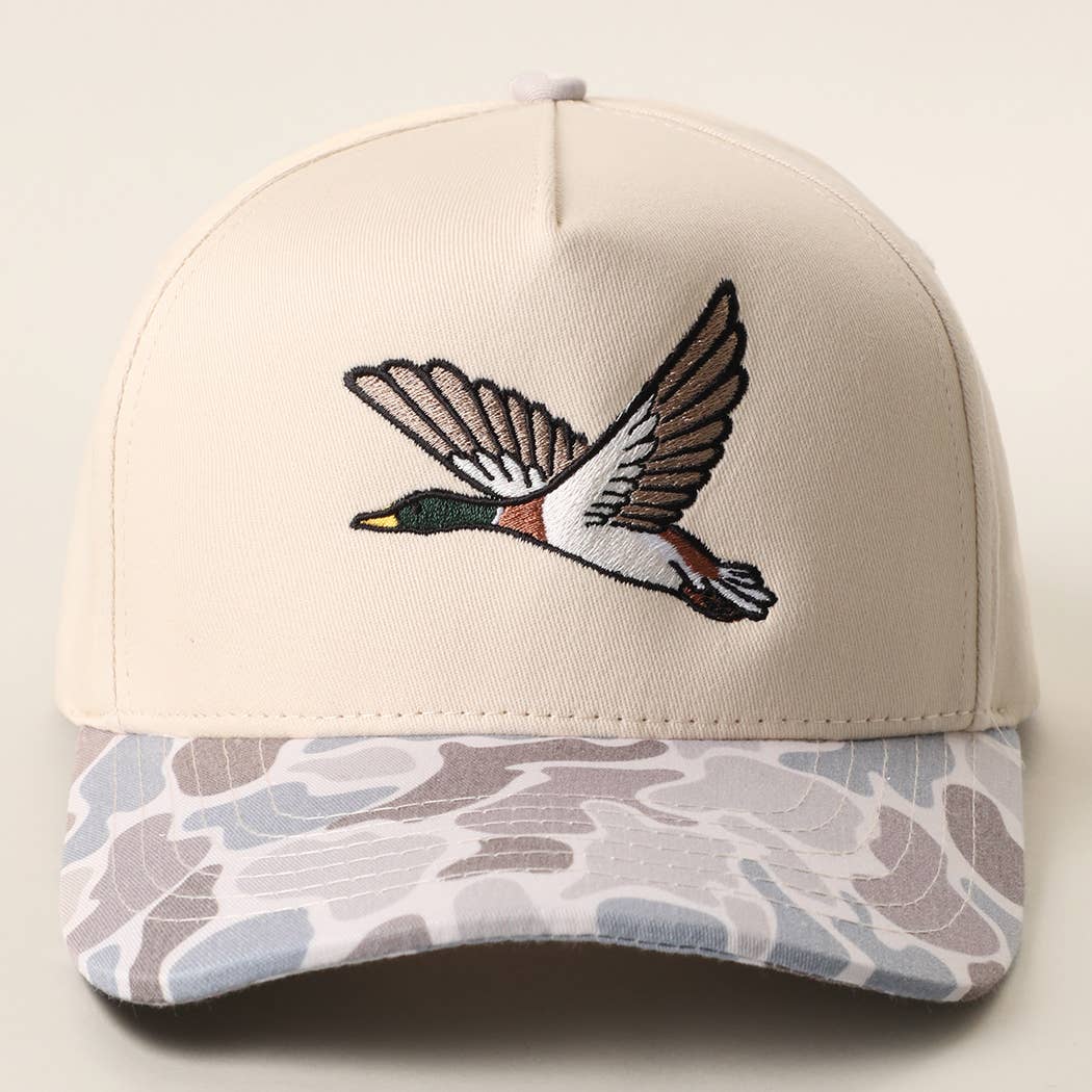 Flying Mallard Embroidered Camo Brim Trucker Hat