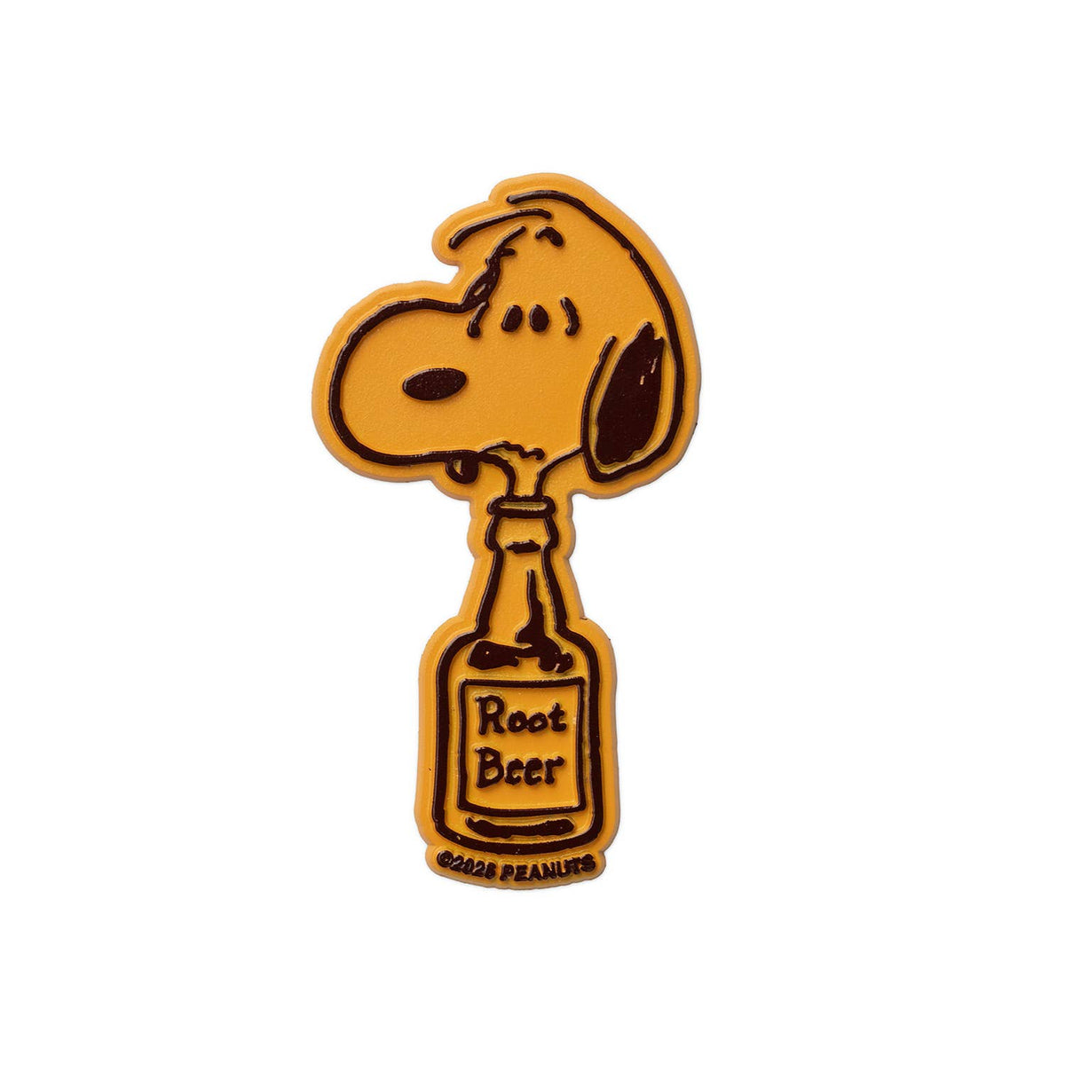 Snoopy on a root beer bottle magnet from the Peanuts collection