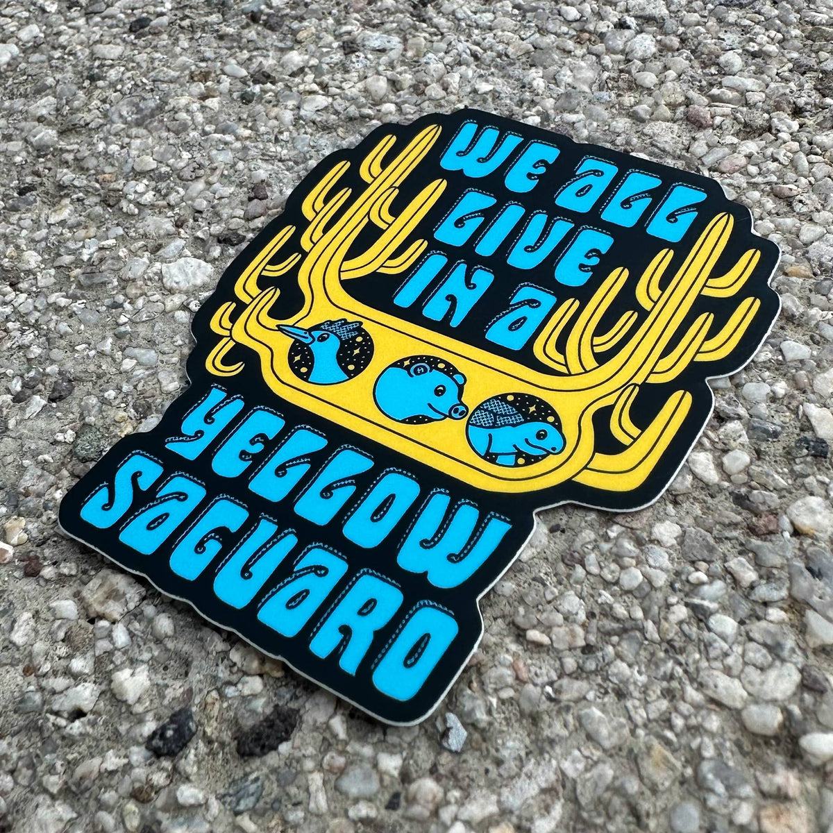 Yellow Saguaro Sticker