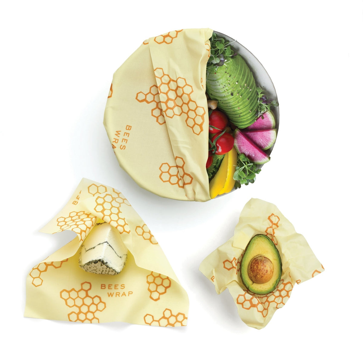 Reusable Beeswax Wraps Assorted Sizes (3 Pack)