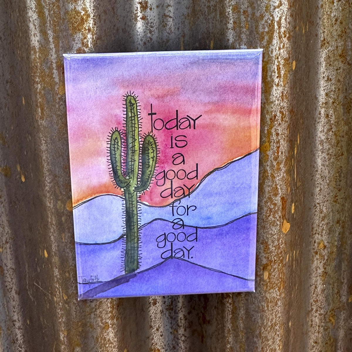Good Day Colorful Mountains Hard Magnet
