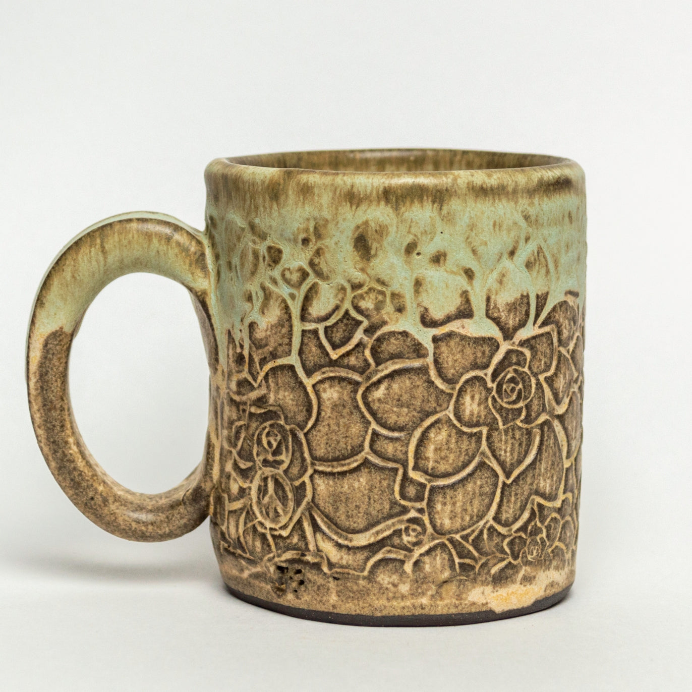Succulent Handmade Ceramic Mug - 12 oz