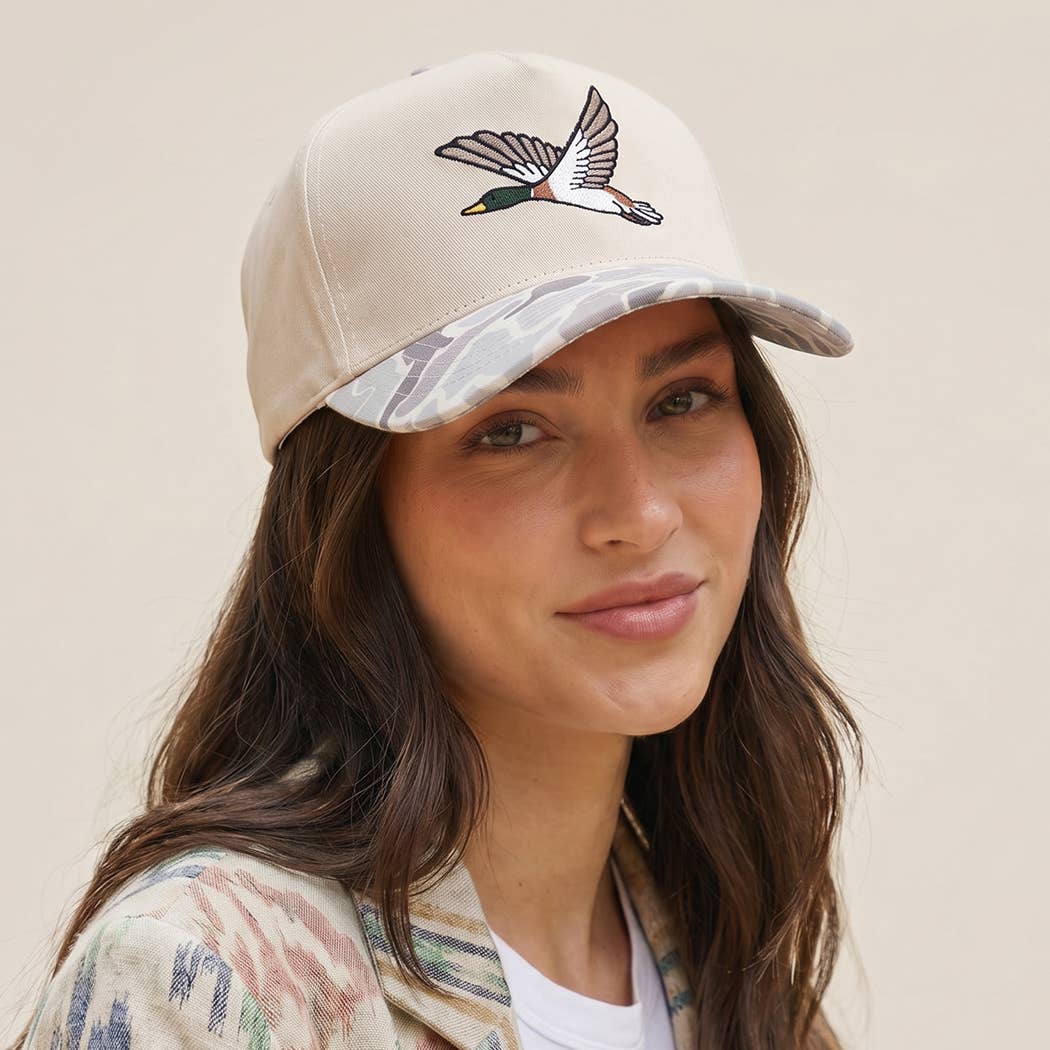 Flying Mallard Embroidered Camo Brim Trucker Hat