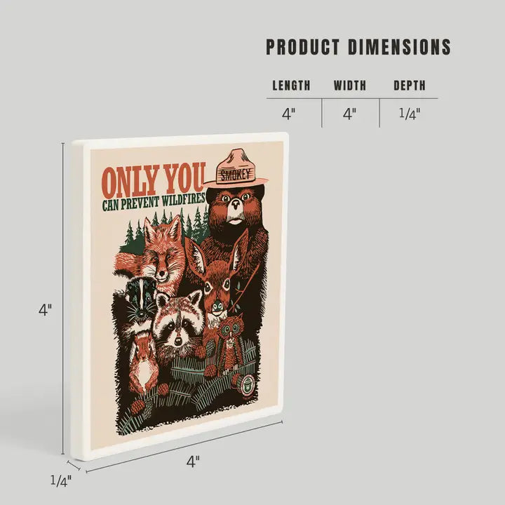 Smokey Bear & Woodland Creatures Coaster