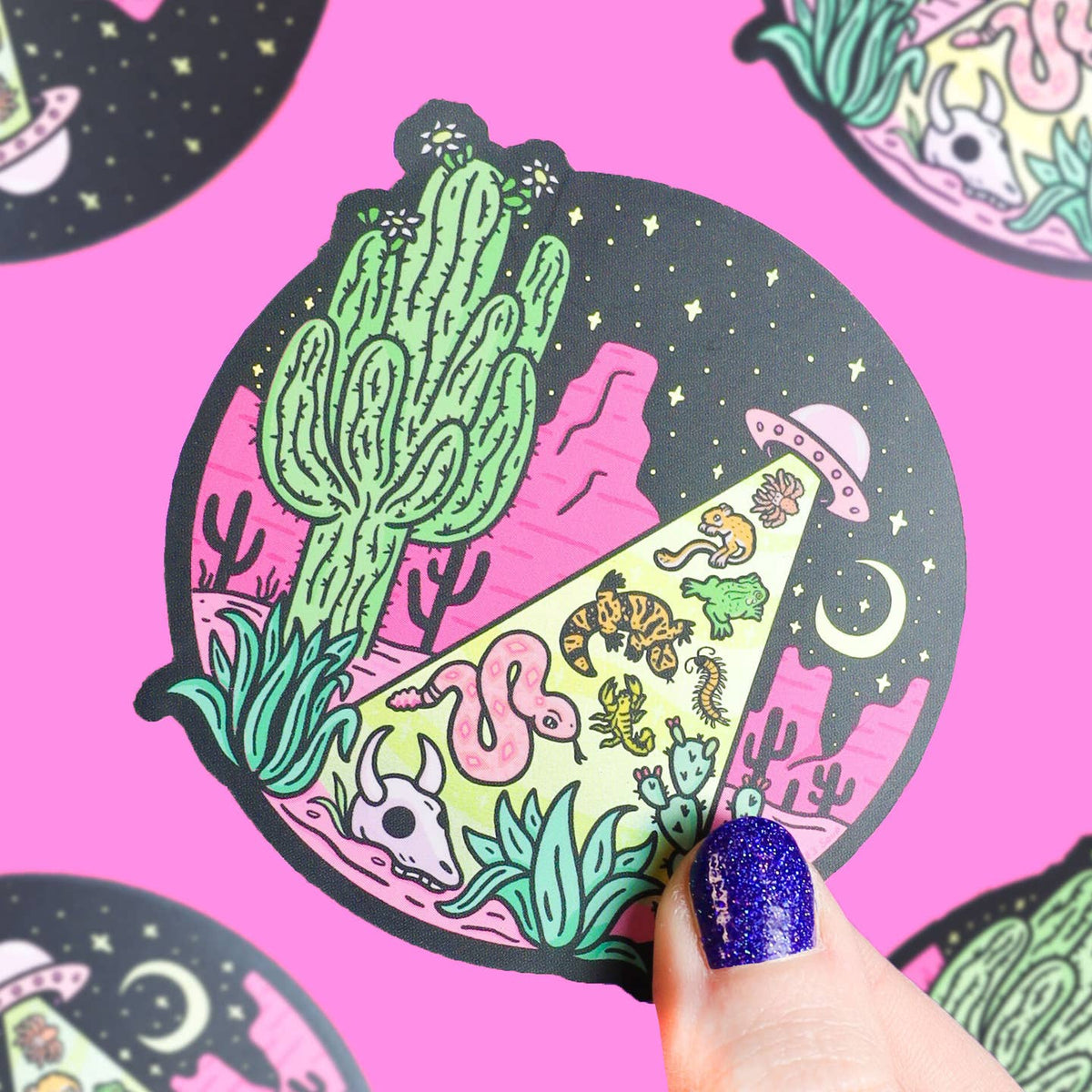 Desert Abduction Holographic Sticker