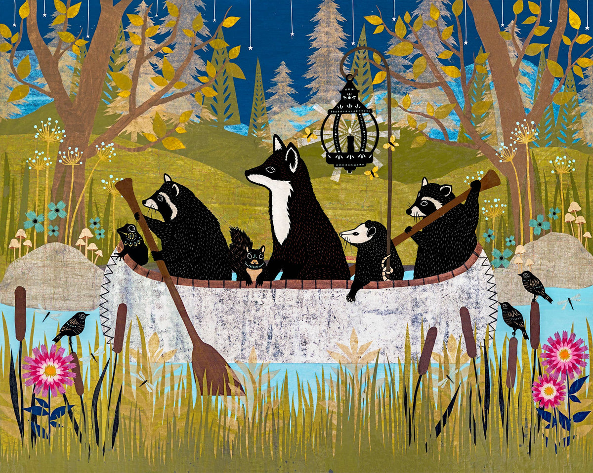 Where The Lantern Light Leads - 11 x 14 Cut Paper Art Print