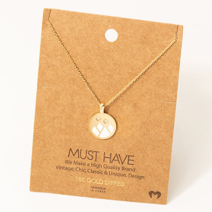 Dainty Mountain Coin Necklace