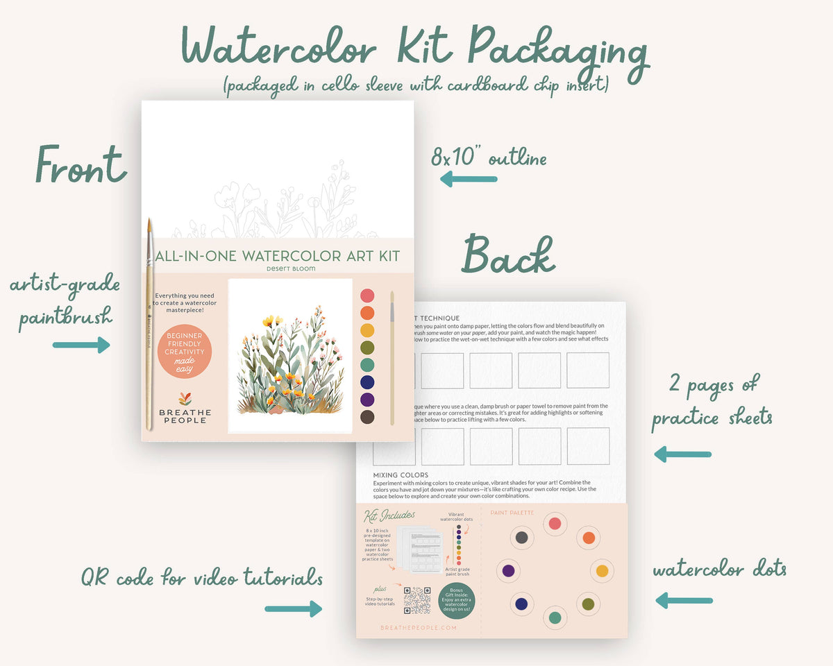 All-In-One Beginner Watercolor Paint Set - Ladybug