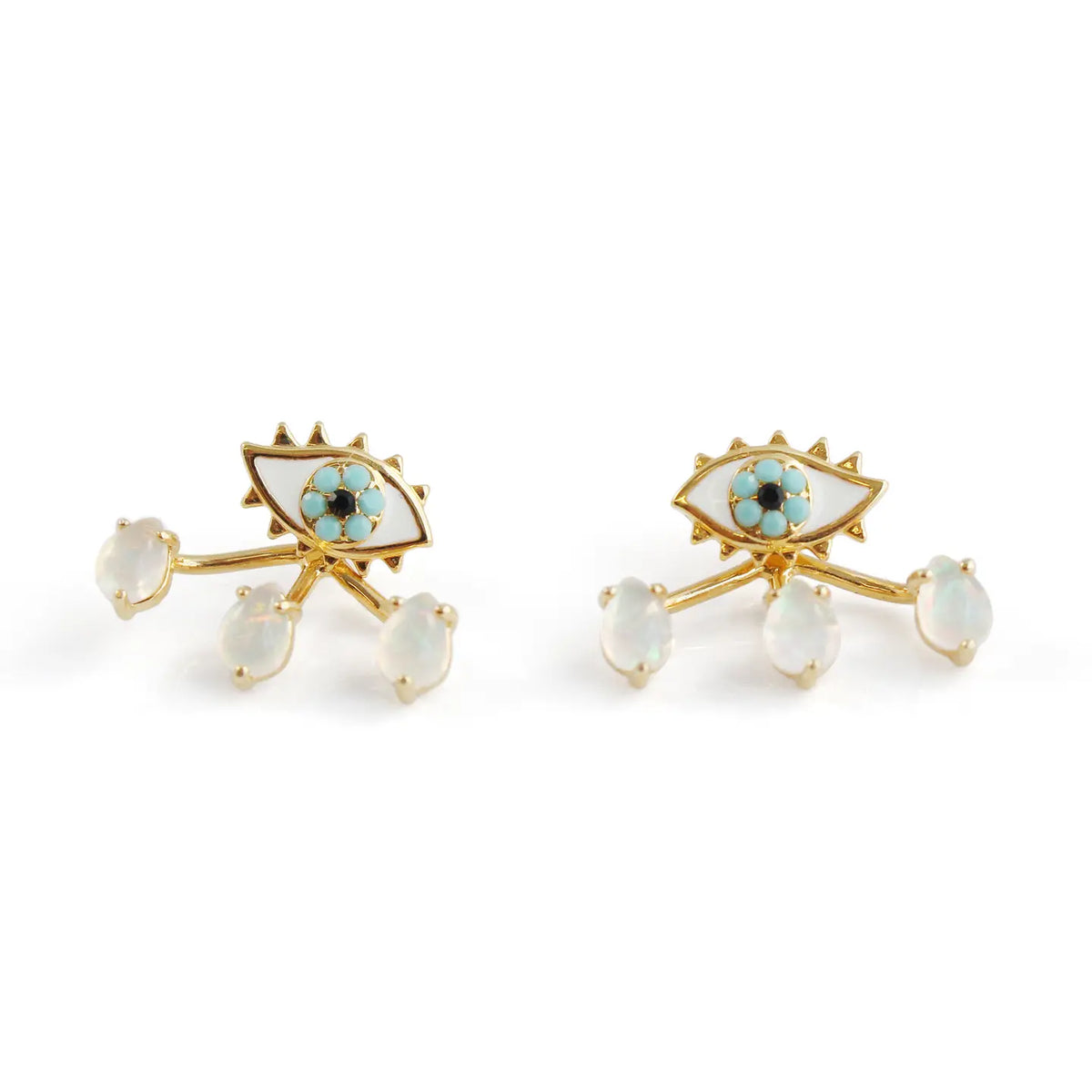 Eye Ear Jacket Earrings